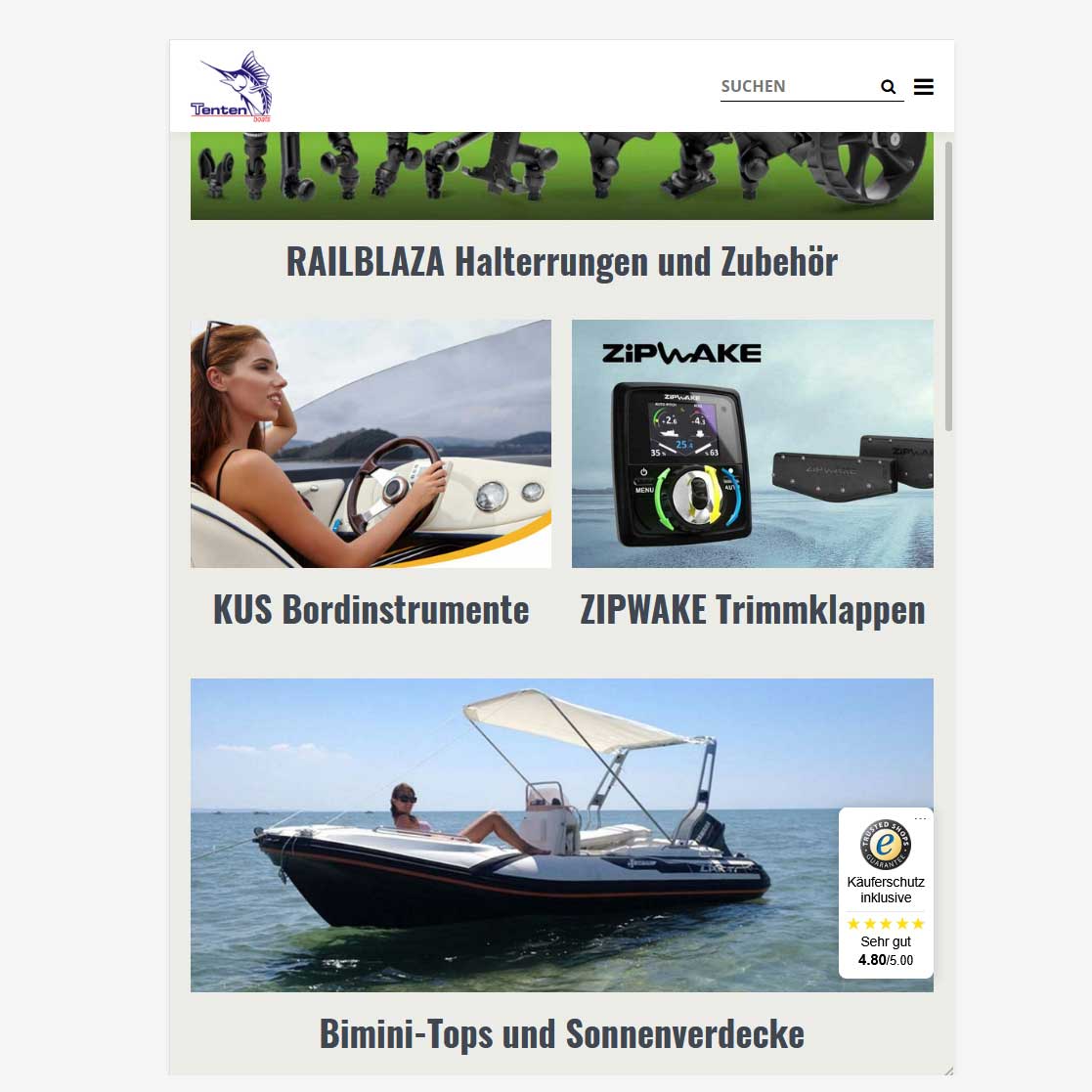 Online Shop Relaunch 2021 - Tenten-Boats Online Shop Relaunch 2021