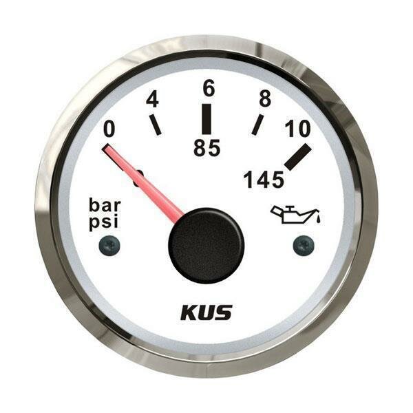 KUS oil pressure gauge 0-10 bar - white