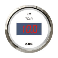 KUS digital oil pressure gauge 0-10 bar - white