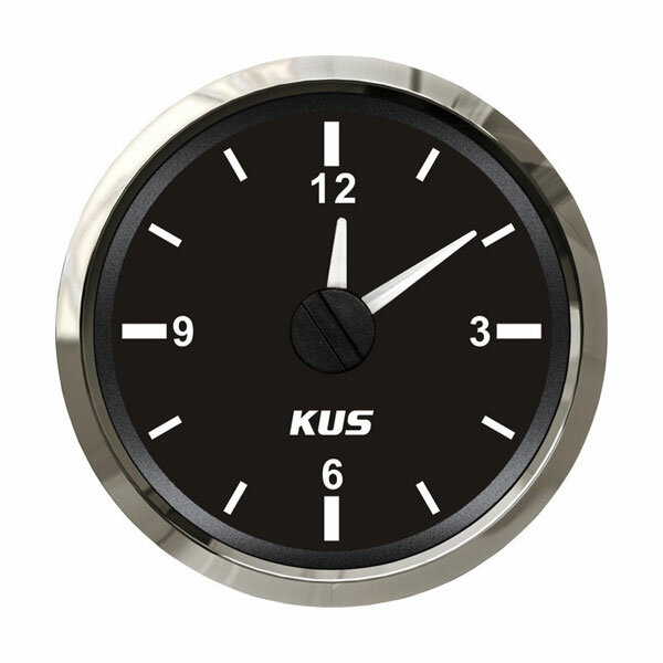 KUS analog clock gauge - black