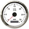 KUS Drehzahlmesser mit Betriebsstundenzähler für Innenborder 0-3000 U/min - weiß
