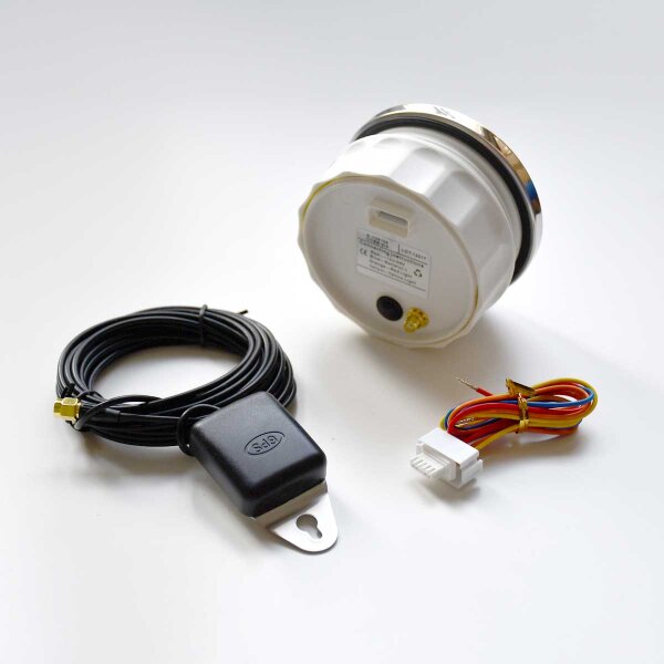 KUS GPS Speedometer mit Anzeige für Geschwindigkeit und Kurs von 0-60 Knoten / 110 km/h - schwarz