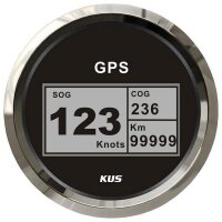 KUS Digital GPS Speedometer with course and mileage - black