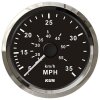 KUS analoges Staudruck-Speedometer / Geschwindigkeitsmesser (0-35 Mph / 60 km/h) - schwarz