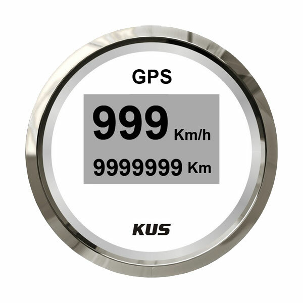 KUS GPS Digital-Speedometer mit Anzeige für Geschwindigkeit und gefahrene Strecke - weiß