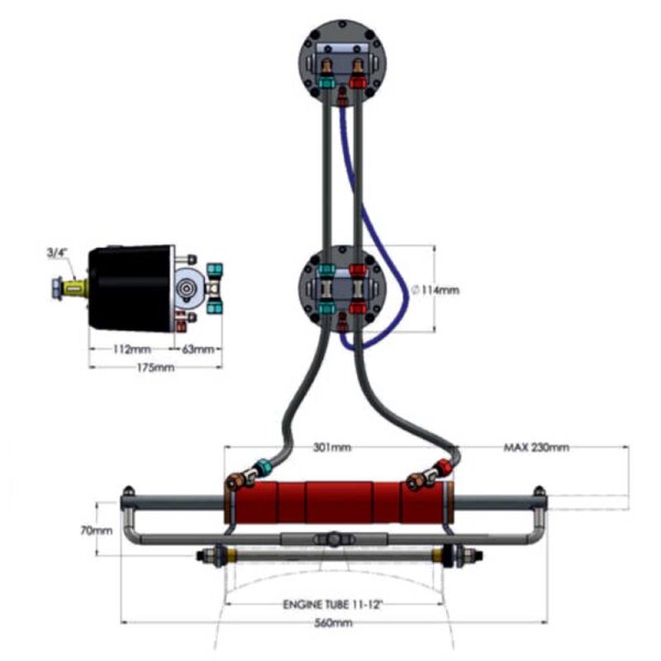 Hydrodrive TL2-40MRA-DS Anschluss-Kit für zweiten Steuerstand / Flybridge