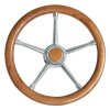 Steering wheel - stainless steel / teak (&Oslash; 350 mm)