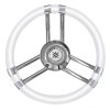 Steering wheel - stainless steel / white (&Oslash; 400 mm)